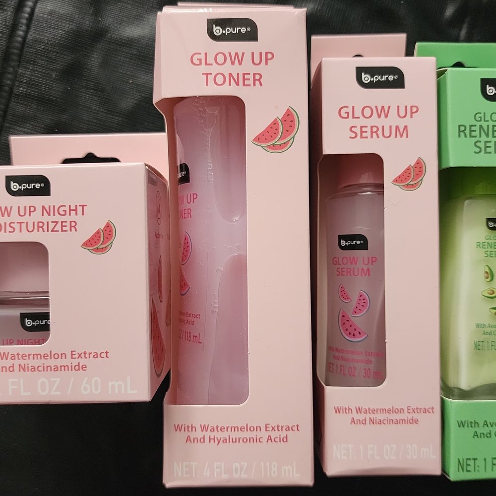 NEW B.PURE Glow Up Set 4, Moisturizer, renewing Serum, glow Toner & glow toner